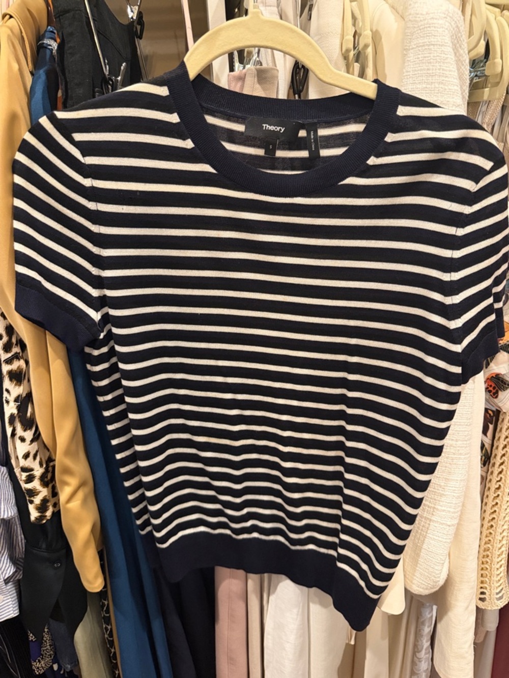 Theory - Sweater Tee in Regal Wool  Navy & White